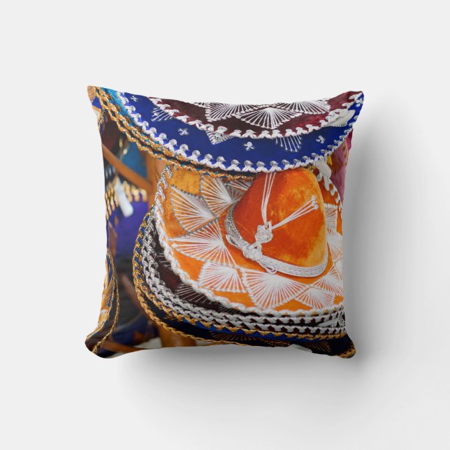 Mexican sombrero throw pillow (Front)