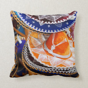 Mexican sombrero throw pillow