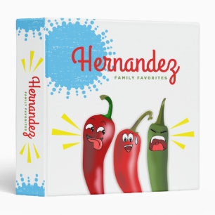 Mexican southwest food personalized recipe 3 ring binder
