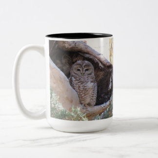 Mexican Spotted Owl Mug, left-handled Two-Tone Coffee Mug
