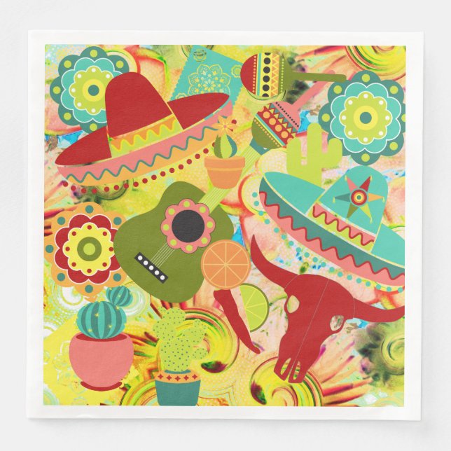 Mexican Street Party Napkins (Front)