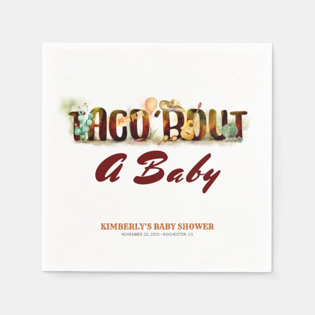 Mexican Style Baby Shower Napkin (Front)