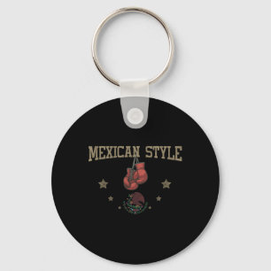 Mexican Style Boxing Eagle Holding A Snake Symbol Keychain