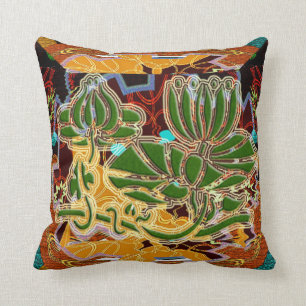Mexican Style  Lily Pad Throw Pillow