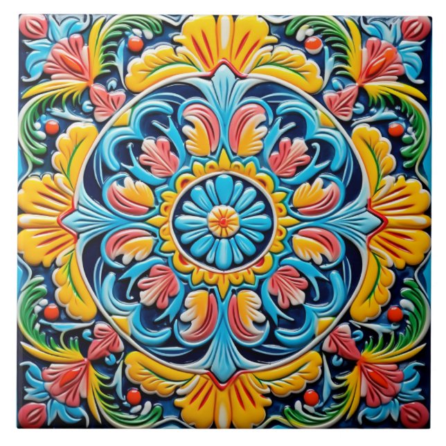 Mexican style themed pattern tile (Front)