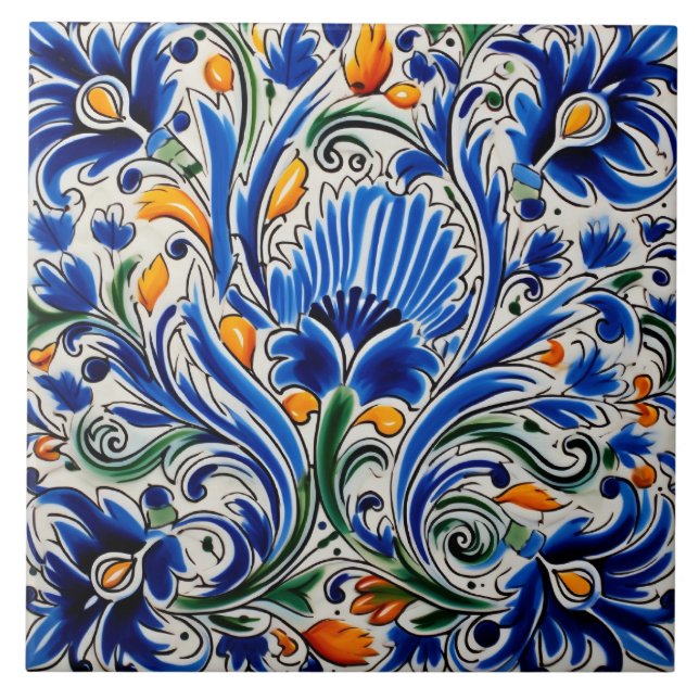 Mexican style themed pattern  tile (Front)