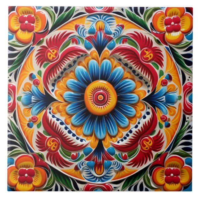 Mexican style themed pattern tile (Front)