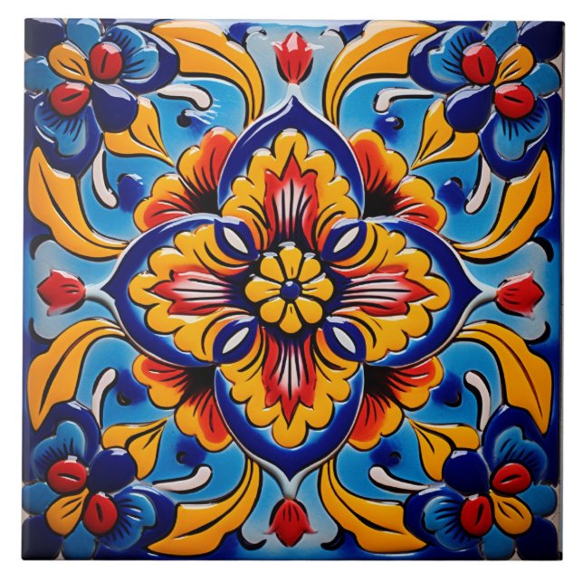 Mexican style themed pattern  tile (Front)
