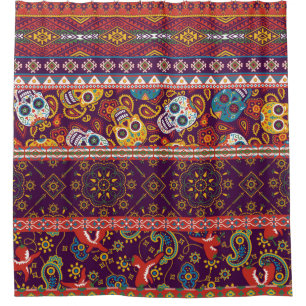Mexican style traditional fabric patchwork abstrac