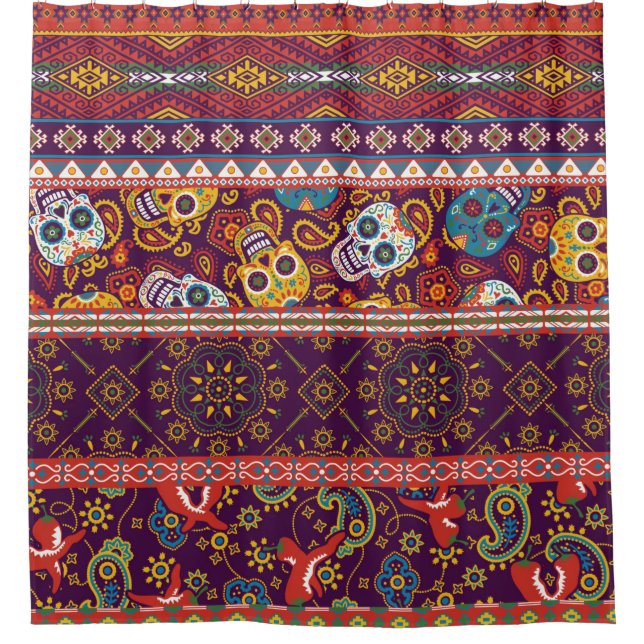 Mexican style traditional fabric patchwork abstrac (Front)