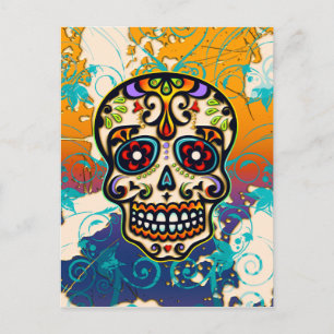 Mexican Sugar Skull, Day of the Dead Postcard
