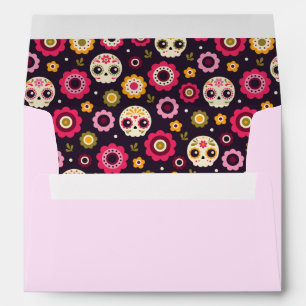 Mexican Sugar Skull Floral Pattern Envelope