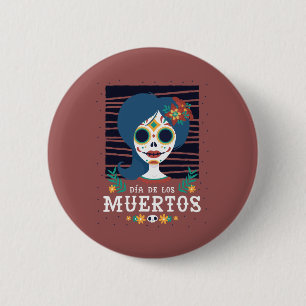 Mexican Sugar Skull Girl 2 Inch Round Button