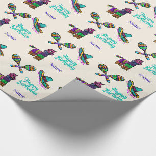 Mexican Symbols Birthday or Fiesta Gift Wrap