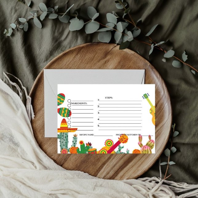 Mexican taco bout bridal shower recipe request  enclosure card (Creator Uploaded)