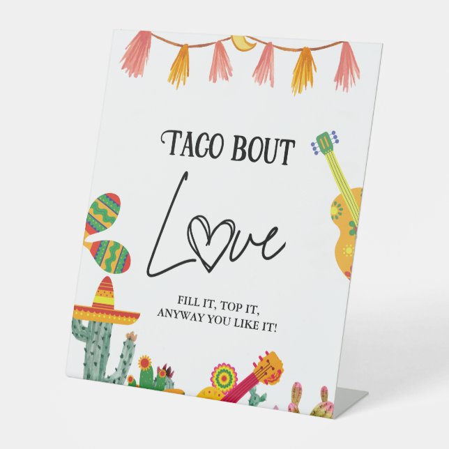 Mexican Taco bout Love cactus Taco Bar Sign (Front)