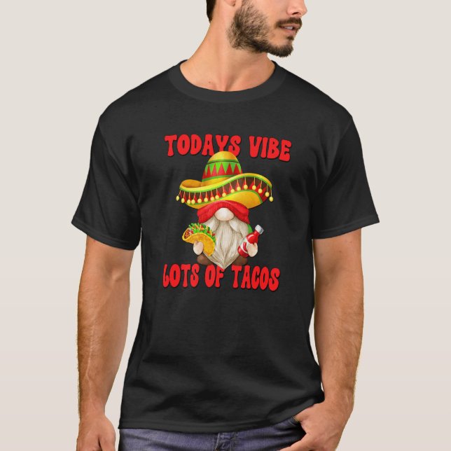 Mexican Taco Gnome For Women With Hot Chili Sauce  T-Shirt (Front)