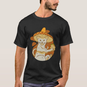 mexican tacos yammy sombrero cat T-Shirt