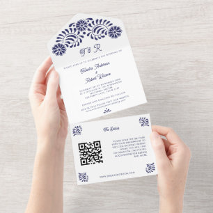Mexican Talavera All in One with QR All In One Invitation