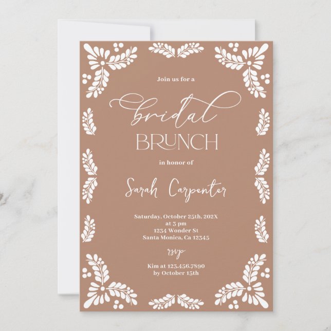 Mexican Talavera Bridal Shower Brunch Invitation (Front)