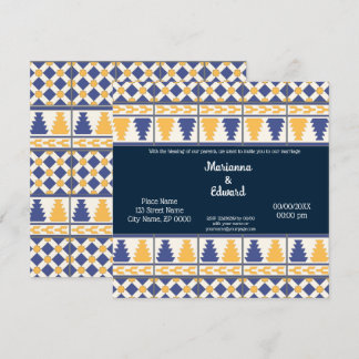 Mexican Talavera Design Wedding Invitation