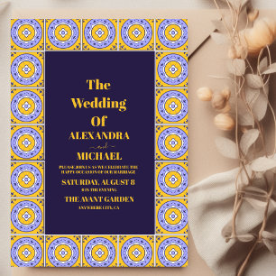 Mexican Talavera Design Wedding Invitation