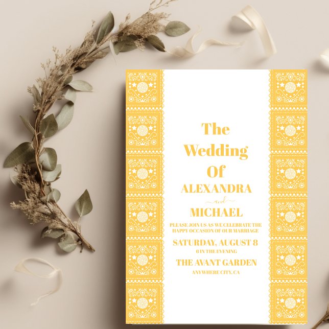 Mexican Talavera Design Wedding Invitation (Creator Uploaded)
