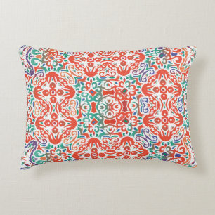 Mexican Talavera: Ethnic Tile Collage. Accent Pillow