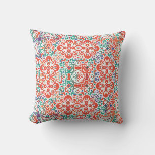 Mexican Talavera: Ethnic Tile Collage. Throw Pillow