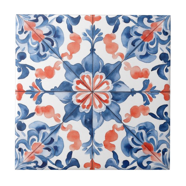 Mexican Talavera Hacienda Style Tile (Front)