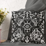 Mexican Talavera Pottery Tile Black White Throw Pillow<br><div class="desc">This design may be personalized by choosing the Edit Design option. You may also transfer onto other items. Contact me at colorflowcreations@gmail.com or use the chat option at the top of the page if you wish to have this design on another product or need assistance with this design. See more...</div>