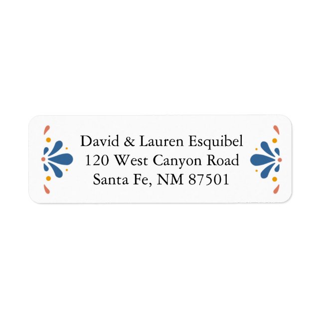 Mexican Talavera Return Address Labels (Front)