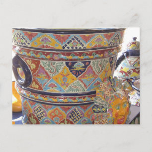 Mexican Talavera style pottery Postcard