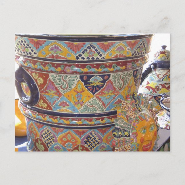 Mexican Talavera style pottery Postcard (Front)