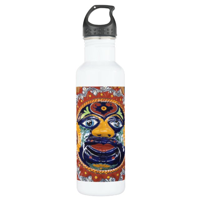 Mexican Talavera style sun 710 Ml Water Bottle (Front)