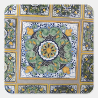 Mexican Talavera style tiles Square Sticker