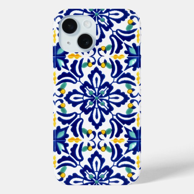 Mexican Talavera Terracotta Tile Design No. 10 Case-Mate iPhone Case (Back)