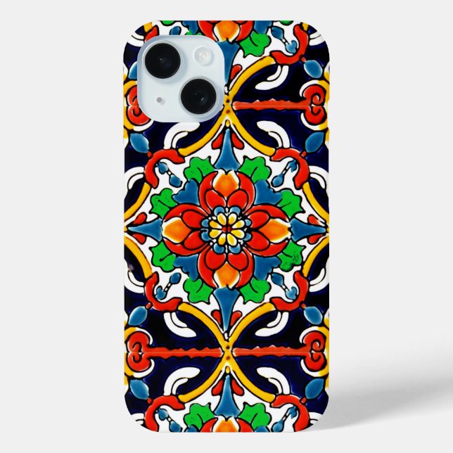 Mexican Talavera Terracotta Tile Design No. 5 Case-Mate iPhone Case (Back)