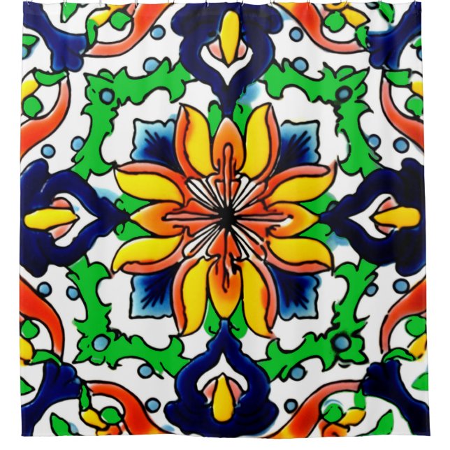 Mexican Talavera Terracotta Tile Design No. 6 (Front)