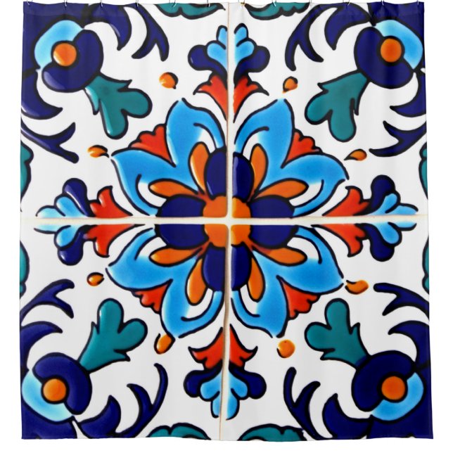 Mexican Talavera Terracotta Tile Design No. 9 (Front)