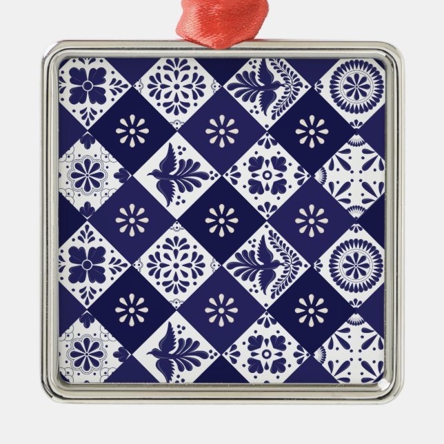 Mexican Talavera Tile Ceramic Ornament (Front)