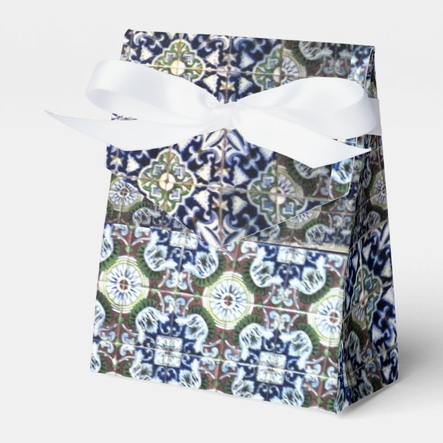 Mexican Talavera tile design favour box (Front Side)