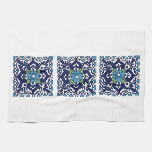 Mexican Talavera Tile Kitchen Towel (Horizontal)