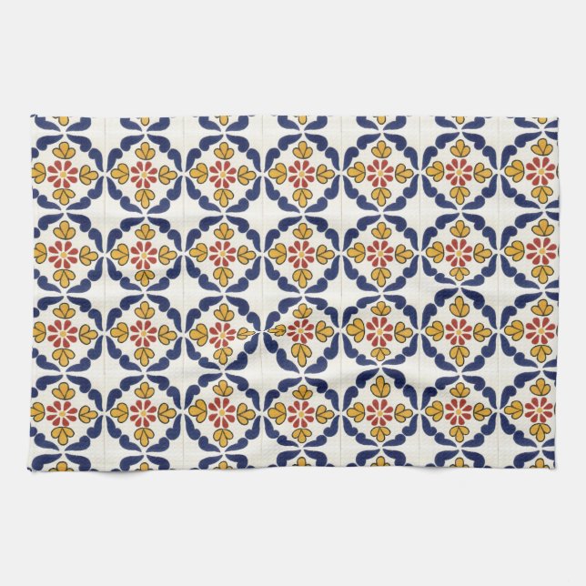 Mexican Talavera Tile Kitchen Towel (Horizontal)