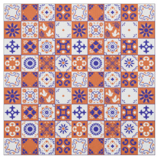 Mexican Talavera Tiles Fabric