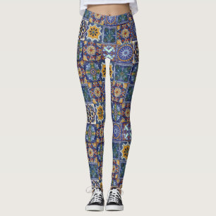 Mexican Talavera Tiles Leggings
