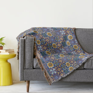 Mexican Talavera Tiles Throw Blanket