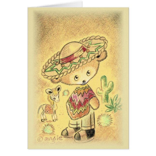Mexican Teddy Bear In Sombrero (Front)