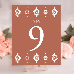 Mexican Terra Cotta Wedding Table Number