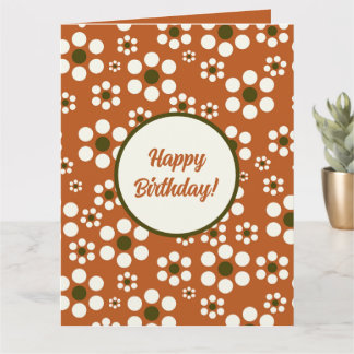 Mexican terracotta floral flowers card